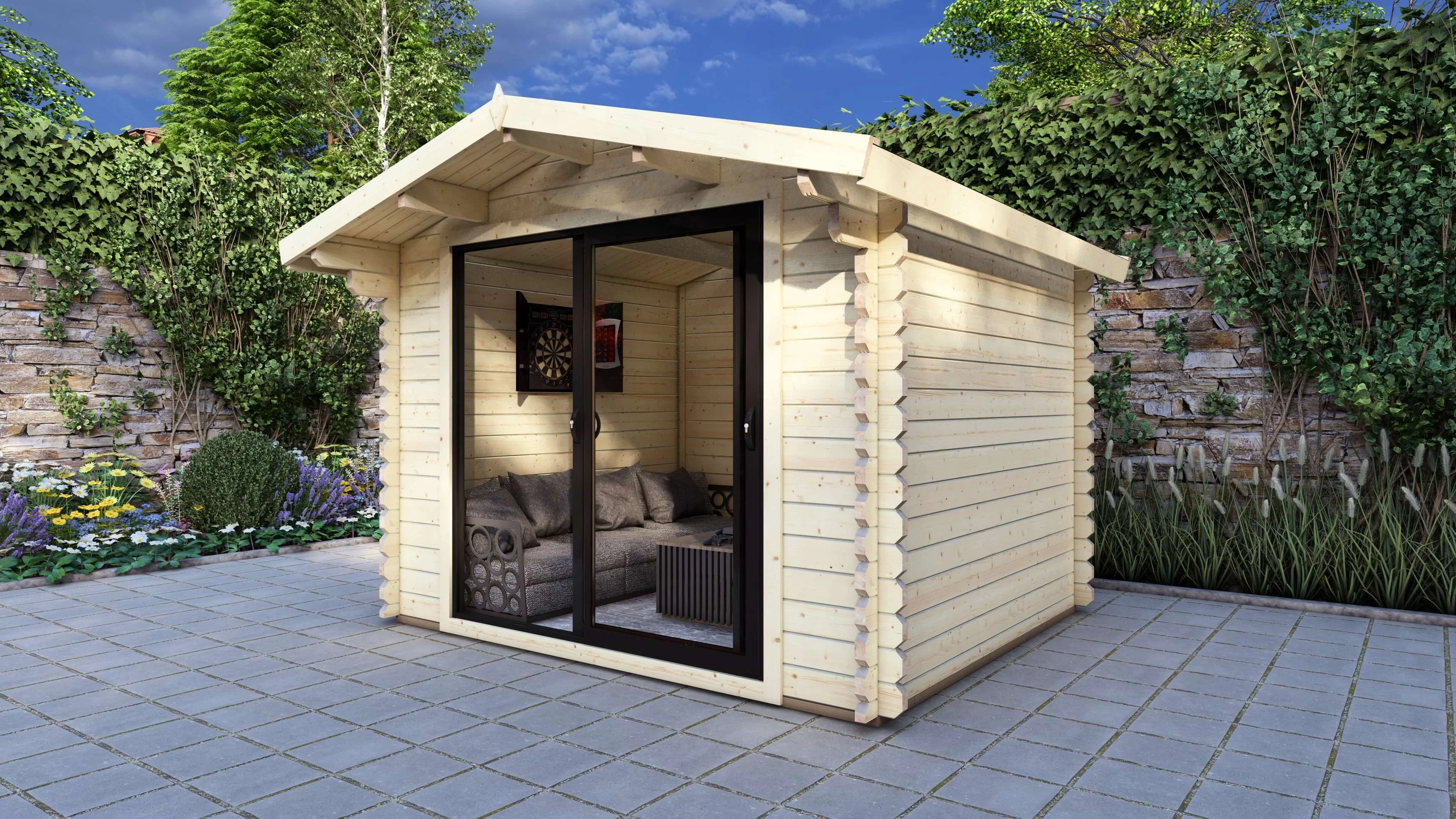 Log Cabins With Aluminium Sliding Doors
